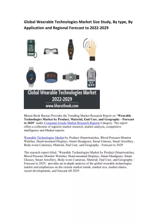 global wearable technologies market size study
