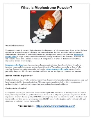 What is Mephedrone Powder