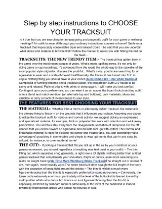 step by step instructions to choose your tracksuit