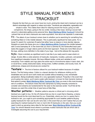 style manual for men s tracksuit