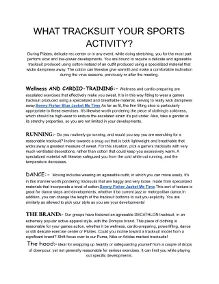 what tracksuit your sports activity