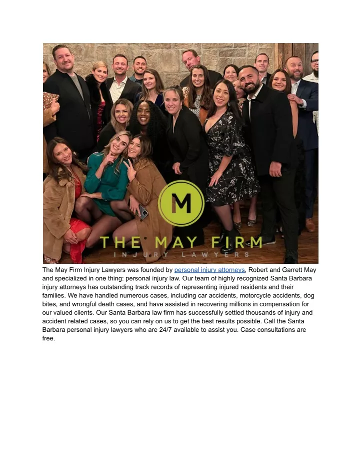 the may firm injury lawyers was founded