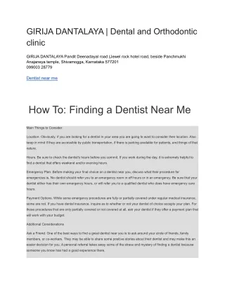 GIRIJA DANTALAYA _ Dental and Orthodontic clinic