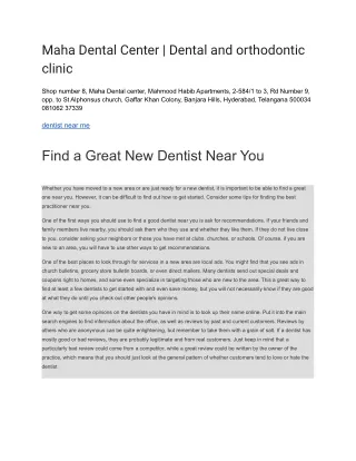Maha Dental Center _ Dental and orthodontic clinic