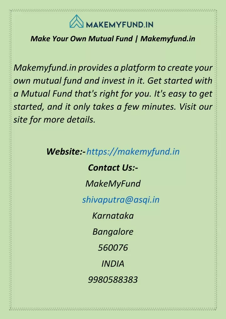 ppt-make-your-own-mutual-fund-makemyfund-in-powerpoint-presentation