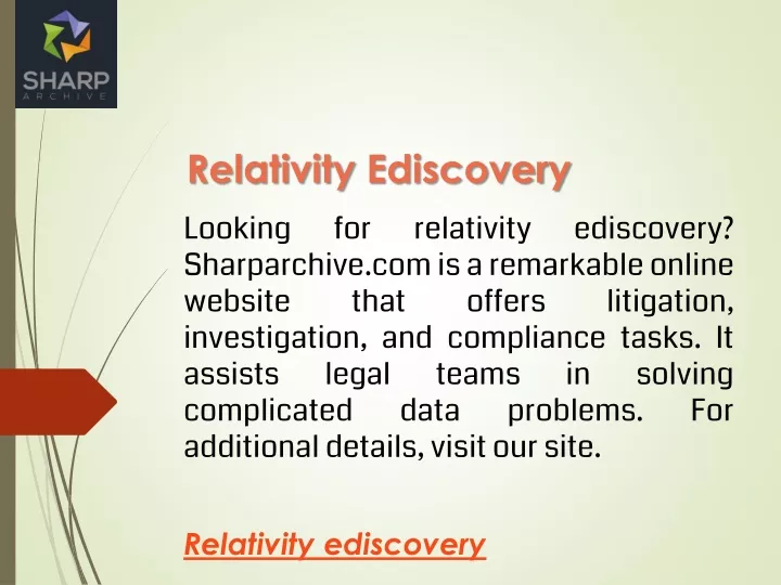 relativity ediscovery