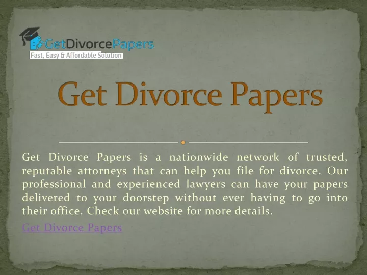 get divorce papers