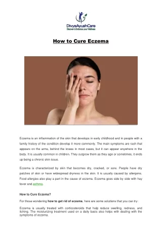 how to cure eczema
