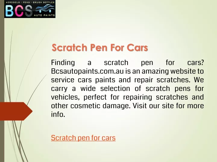 scratch pen for cars