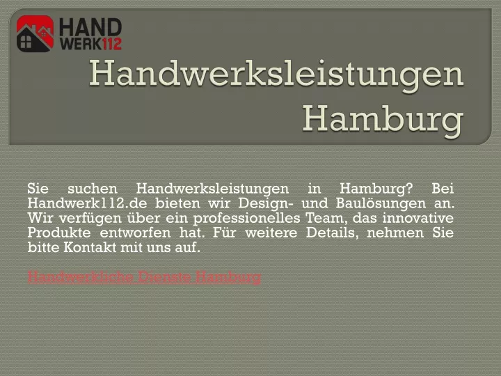 handwerksleistungen hamburg