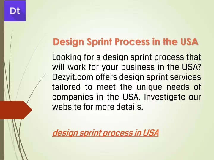 design sprint process in the usa