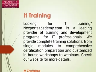 it training