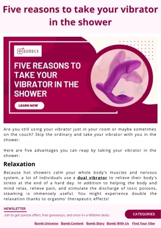 Five reasons to take your vibrator in the shower