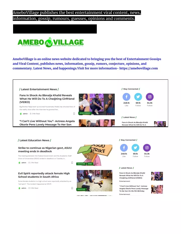 amebovillage publishes the best entertainment