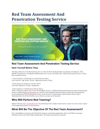 red team assessment and penetration testing