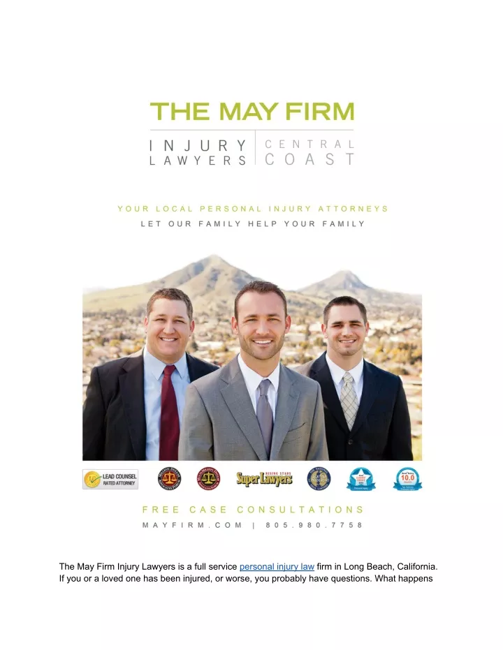 the may firm injury lawyers is a full service