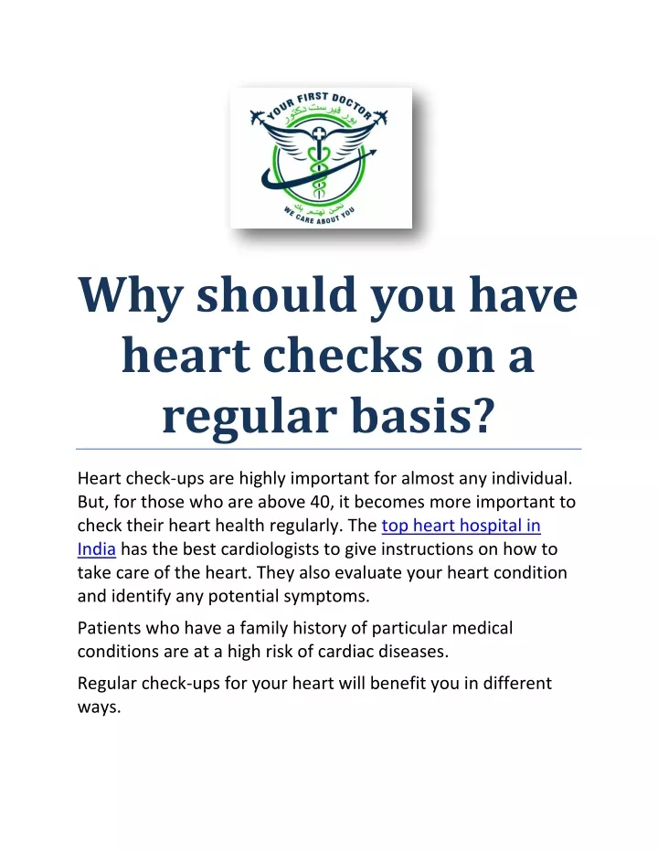 why should you have heart checks on a regular