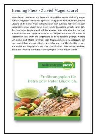 henning pless zu viel magensa ure