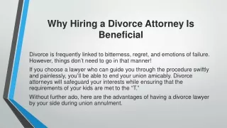 Why Hiring a Divorce Attorney Is Beneficial