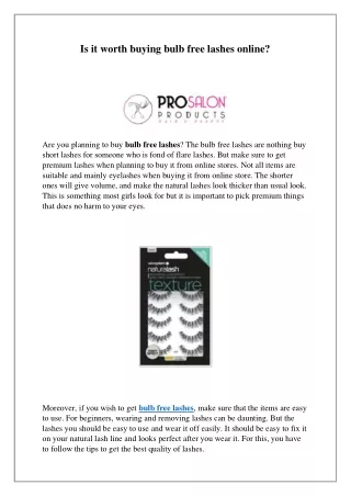 Is it worth buying bulb free lashes online