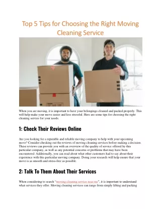 Moving cleaning services near me