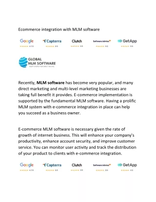 Ecommerce integration with MLM software