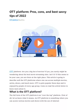 OTT platform: Pros, cons, and best savvy tips of 2022