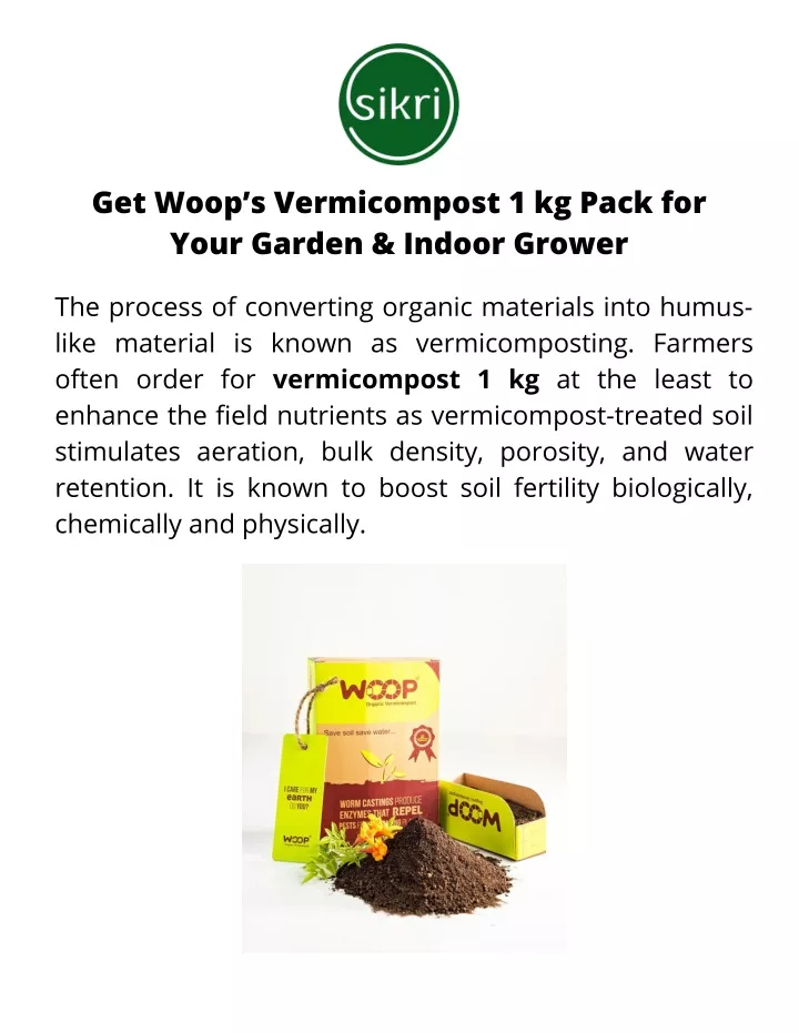 get woop s vermicompost 1 kg pack for your garden