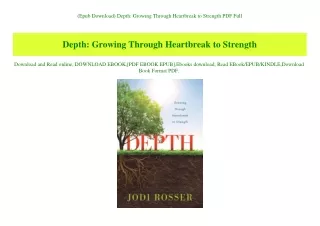 (Epub Download) Depth Growing Through Heartbreak to Strength PDF Full
