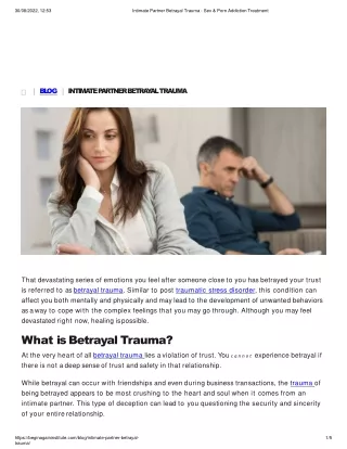 Intimate Partner Betrayal Trauma - Sex & Porn Addiction Treatment