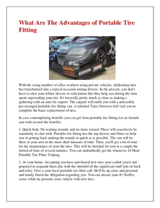 what are the advantages of portable tire fitting