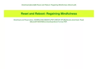 Download [ebook]$$ Reset and Reboot Regaining Mindfulness (Ebook pdf)