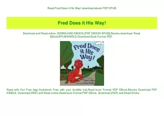 Read Fred Does it His Way! download ebook PDF EPUB