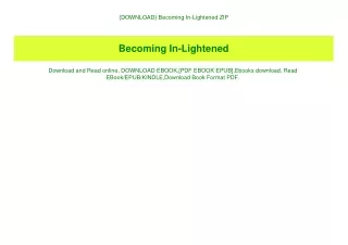 {DOWNLOAD} Becoming In-Lightened ZIP