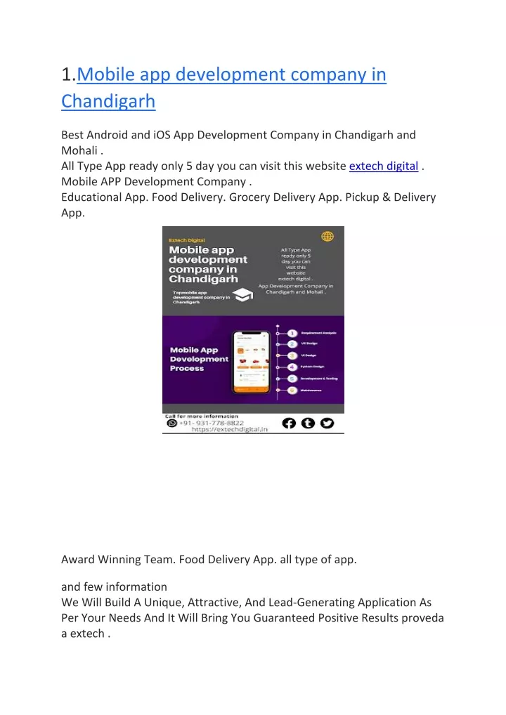 1 mobile app development company in chandigarh