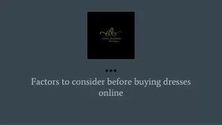 Factors to consider before buying dresses online
