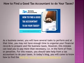 how to find a good tax accountant to do your taxes
