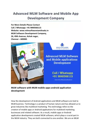 advanced mlm software and mobile app development