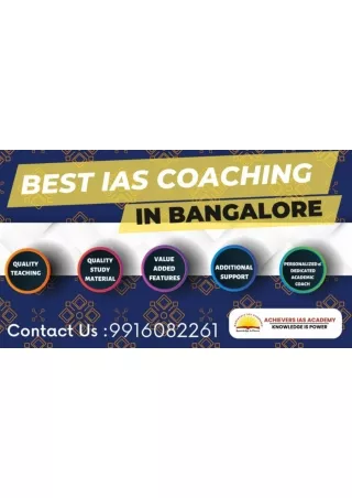 Top IAS Coaching In Bangalore Achievers IAS Academy