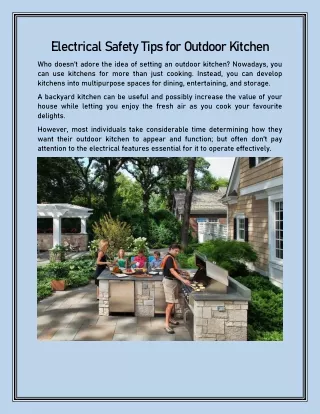 Electrical Safety Tips for Outdoor Kitchen