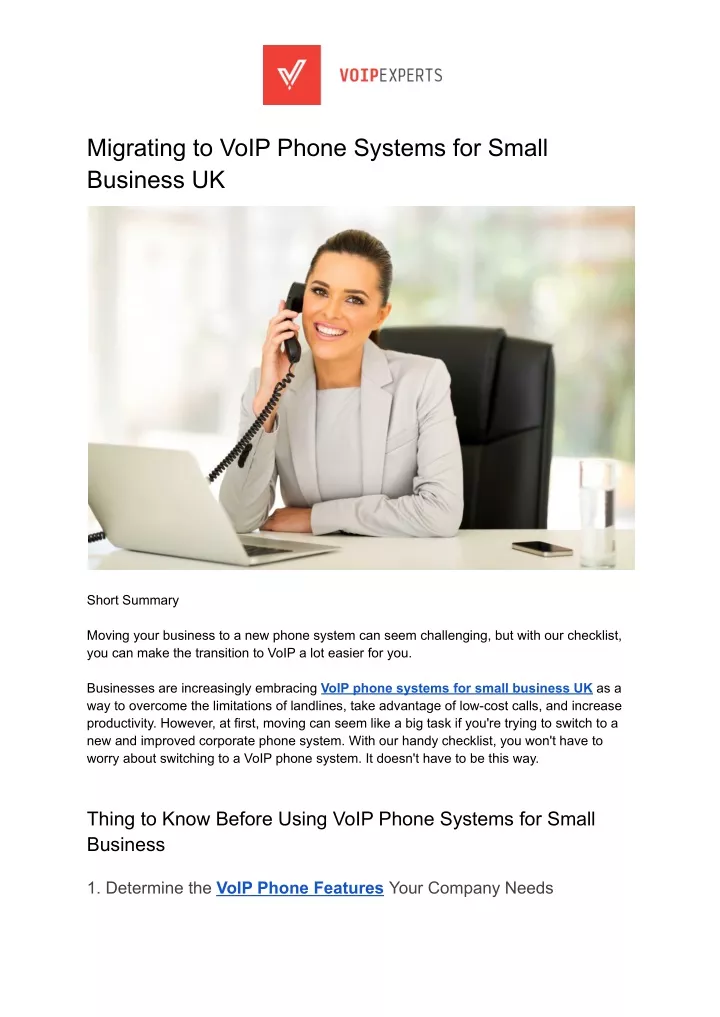 migrating to voip phone systems for small