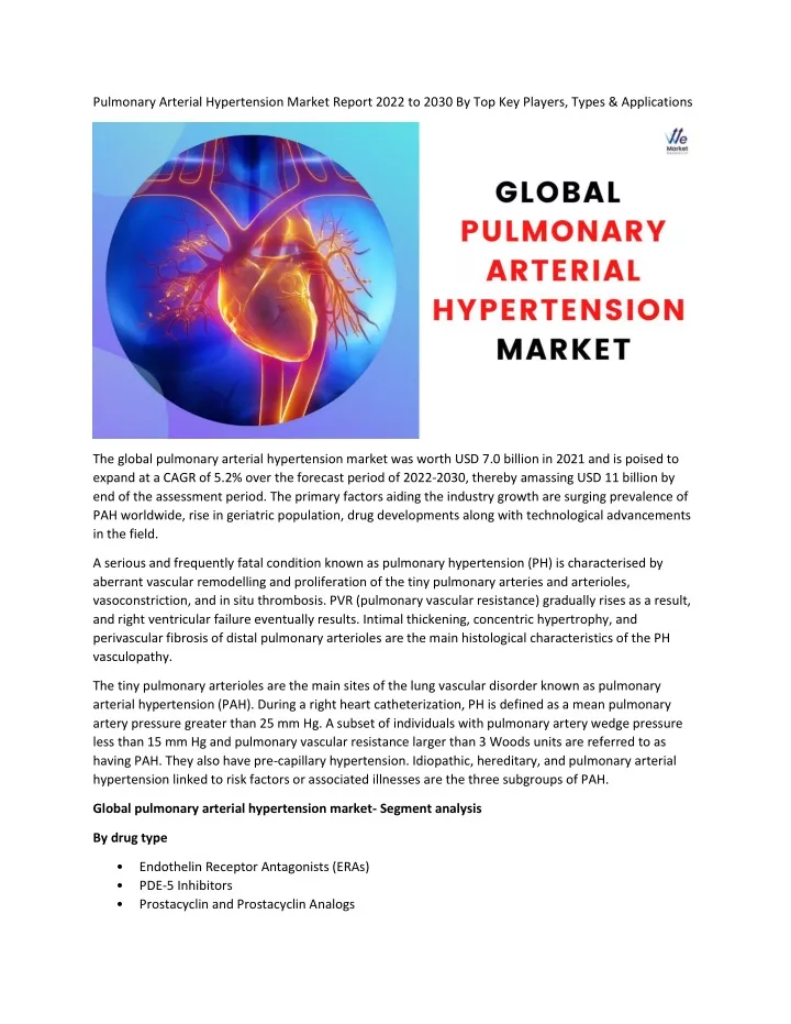 Ppt Pulmonary Arterial Hypertension Market Demand Size Share Scope Powerpoint Presentation