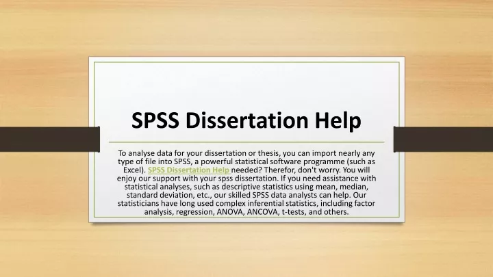 spss dissertation help