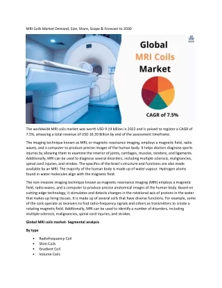 mri coils market demand size share scope forecast