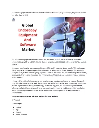 endoscopy equipment and software market 2022