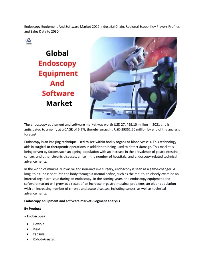endoscopy equipment and software market 2022