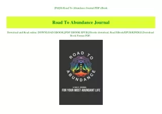 [Pdf]$$ Road To Abundance Journal PDF eBook