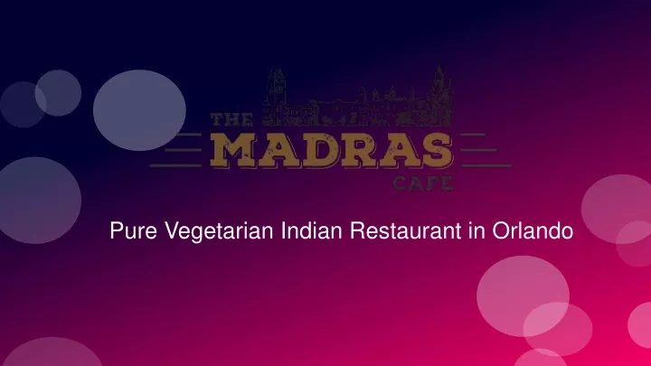pure vegetarian indian restaurant in orlando