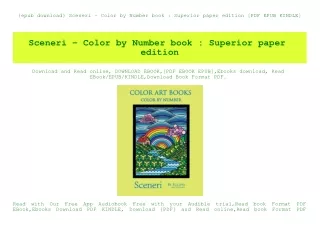 {epub download} Sceneri - Color by Number book  Superior paper edition [PDF EPUB KINDLE]