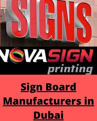 Sign Board Manufacturers in Dubai
